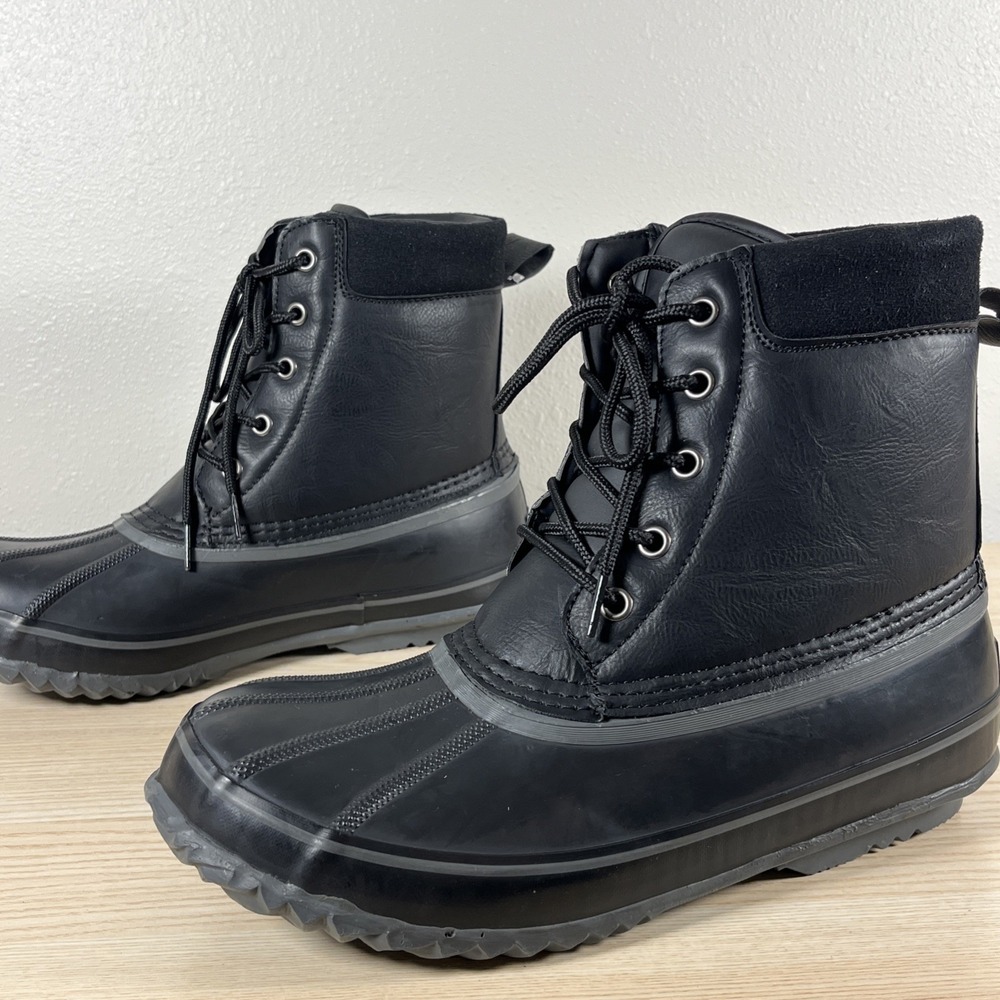 London Fog Ashford 2 Black Waterproof Shell Winter Boots Mens Size 9 M